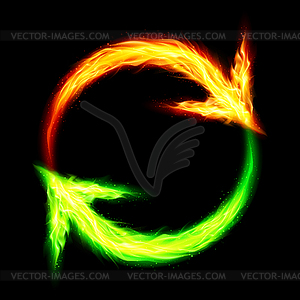 Fire circular arrows - vector clip art