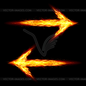 Two fire arrows - vector clipart