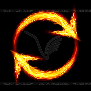 Fire circular arrows - vector image