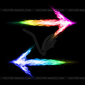 Colorful blazing arrows - vector image