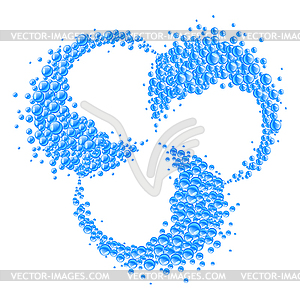 Abstract shape made of water bubbles - vector EPS clipart