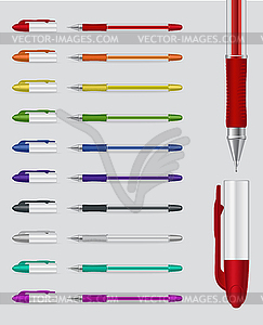 Set of gel pens - vector clipart