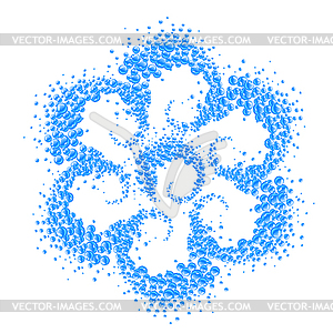 Abstract flower made of water bubbles - vector clip art