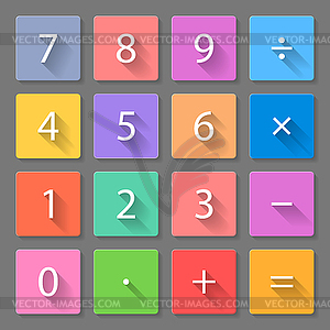 Set of calculator flat icons - vector image