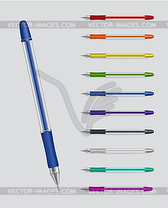 Set of gel pens - vector clip art