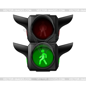 Pedestrian traffic light - vector image