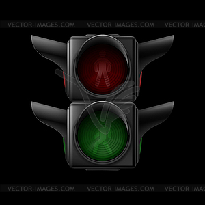 Pedestrian traffic light - vector image