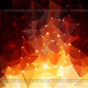 Orange polygonal background - vector clipart