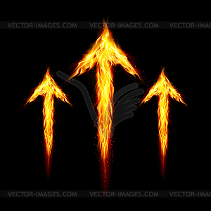 Three fire arrows - royalty-free vector clipart