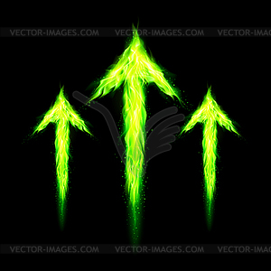 Three fire arrows - vector image