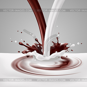 Chocolate and milk mix - vector image