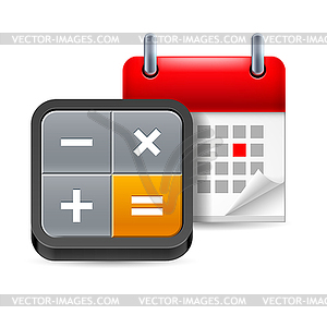 Calendar with calculator - vector clipart