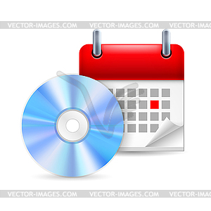 CD and calendar - vector clipart