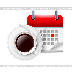 Cup of coffee ad calendar - vector image