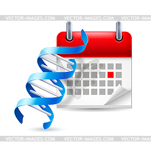 DNA and calendar - royalty-free vector clipart