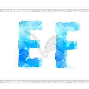 Blue polygonal font - vector clipart