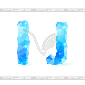 Blue polygonal font - vector clip art