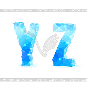 Blue polygonal font - vector clipart / vector image