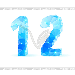 Blue polygonal font - vector image