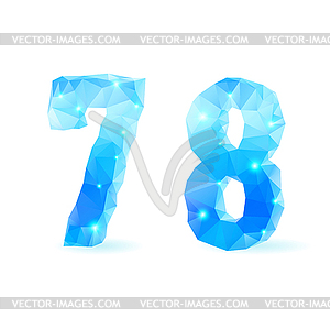 Blue polygonal font - vector clip art