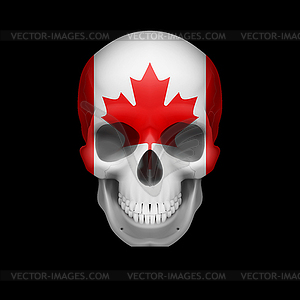 Canadian flag skull - vector image
