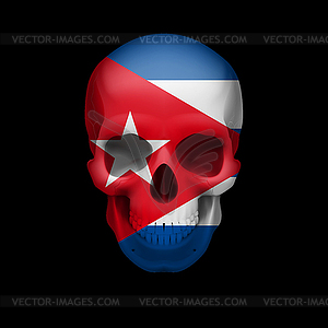 Cuban flag skull - vector image