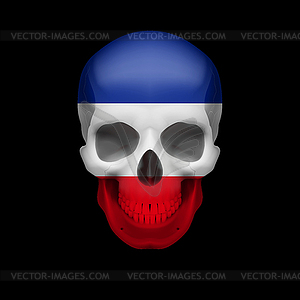 Yugoslavian flag skull - vector clipart