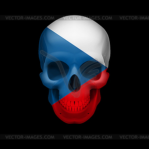 Чешский флаг череп - стоковое векторное изображение