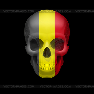 Belgian flag skull - vector clipart / vector image