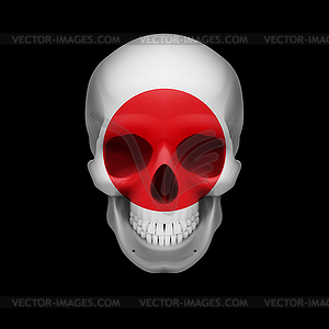 Japanese flag skull - vector image