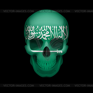 Saudi Arabian flag skull - vector clip art