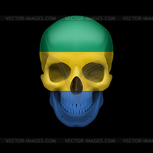 Gabonese flag skull - vector clip art