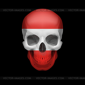 Austrian flag skull - vector image