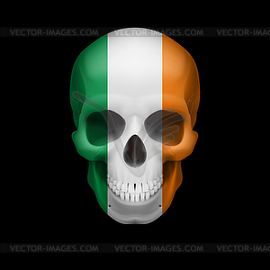 Irish flag skull - vector EPS clipart