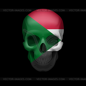 Sudanese flag skull - vector clip art