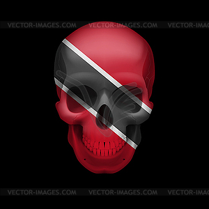 Trinidad and Tobago flag skull - vector clipart