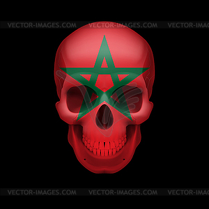 Moroccan flag skull - vector clipart