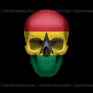 Ghanian flag skull - vector clipart