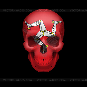 Isle of Man flag skull - color vector clipart