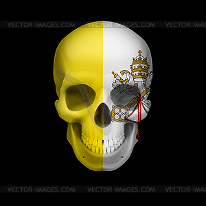 Vatican City flag skull - vector clip art