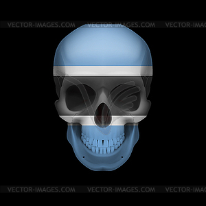 Botswana flag skull - vector clipart