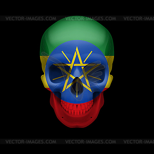 Эфиопский флаг череп - изображение в векторном виде