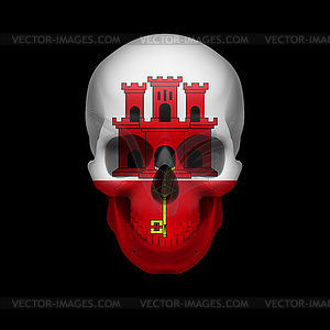 Gibraltar flag skull - vector image