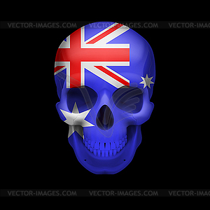 Australian flag skull - vector clipart