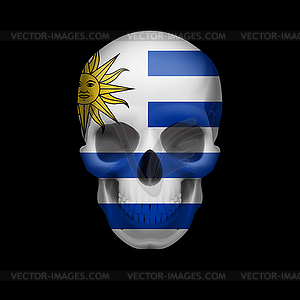 Uruguayan flag skull - vector clipart