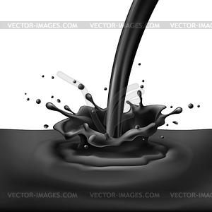 Black paint splashing - vector image