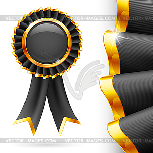 Black award ribbon - vector clip art