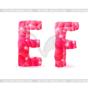 Ruby polygonal font - vector clip art