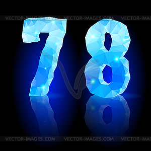 Blue polygonal font - vector clipart
