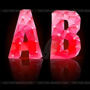 Руби многоугольной шрифта - изображение в векторном формате
